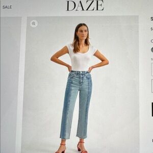New Daze Denim Sundaze Crop High Rise Straight Crop Jeans - Costar Wash